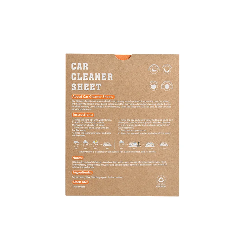 Powerful Spot Car Wax and Ceramic Coating Liquidless Detergent Car Wash Shampoo Car Washing Sheets