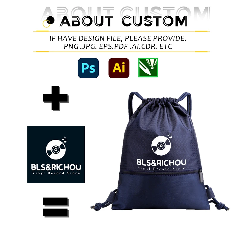 Custom Plain Polyester Shopping Drawstring Bag With Logo Promotional Nylon Carry Draw String Gift Gym Bag Sports Backpack Bag
