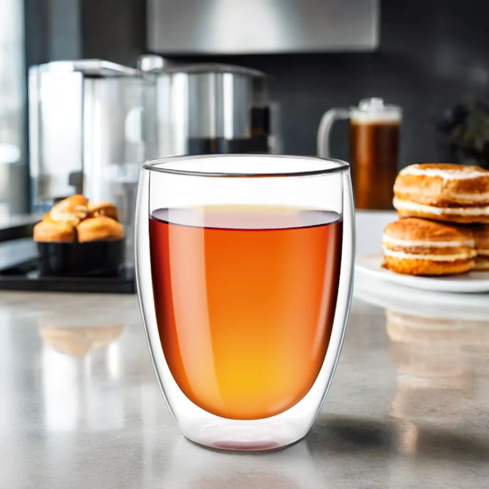 Производитель, стеклянная кружка для кофе из боросиликатного стекла с двойными стенками, стеклянная чашка для чая