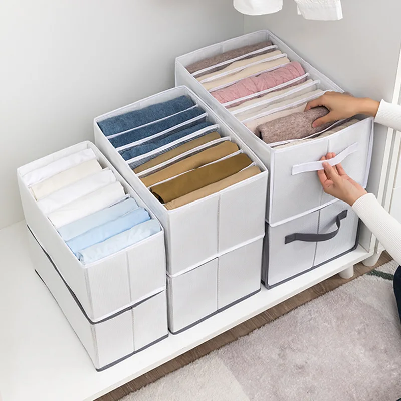 Foldable Closet Drawer Organizer Divider Storage Box For Underwear Washable PVC Mesh Wardrobe Clothes Pants Storage Box