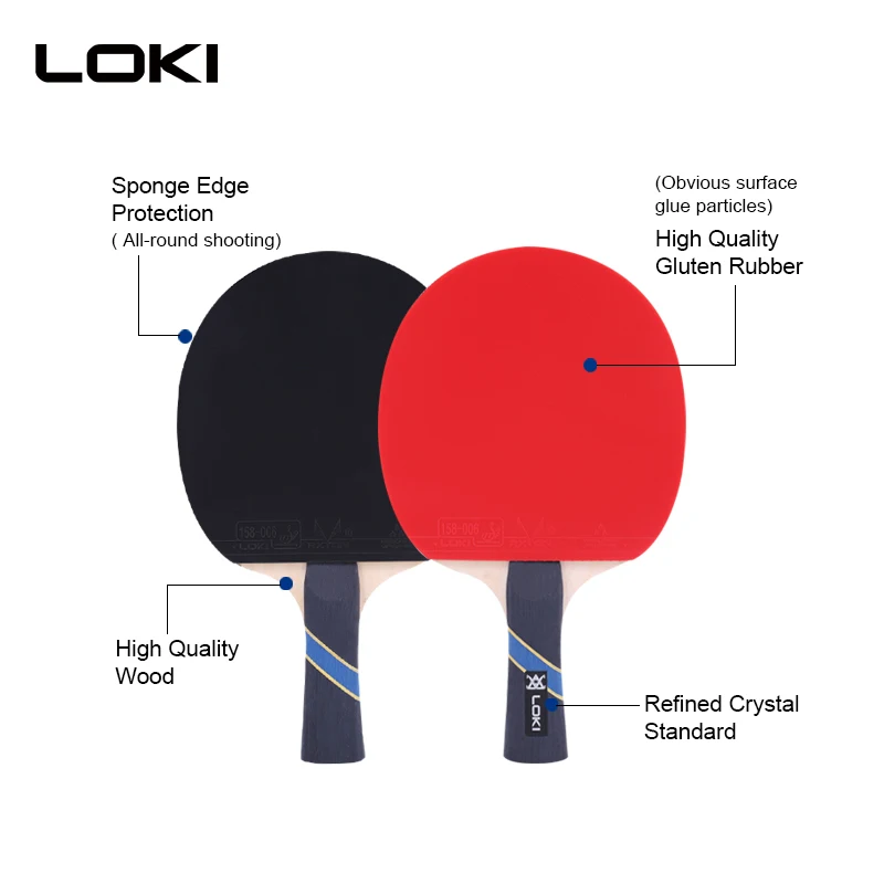 LOKI Custom Print With Logo Professional Carbon Ping Pong Bat Set Table Tennis Racket