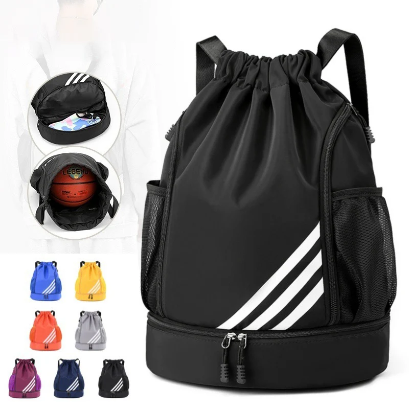 New Fashion Oxford Cloth Drawstring Bag Casual Sport Bags Large Capacity Waterproof Backpack for Outdoor Mountaineering