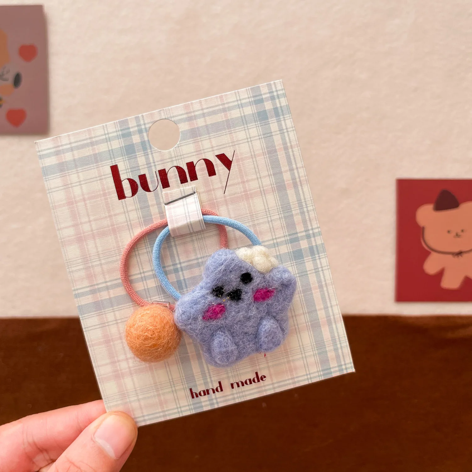 GEERDENG Wholesale Korean Style Cute Hair Tie Set For Kids Autumn And Winter Felt Elastic Hair Ties For Kids