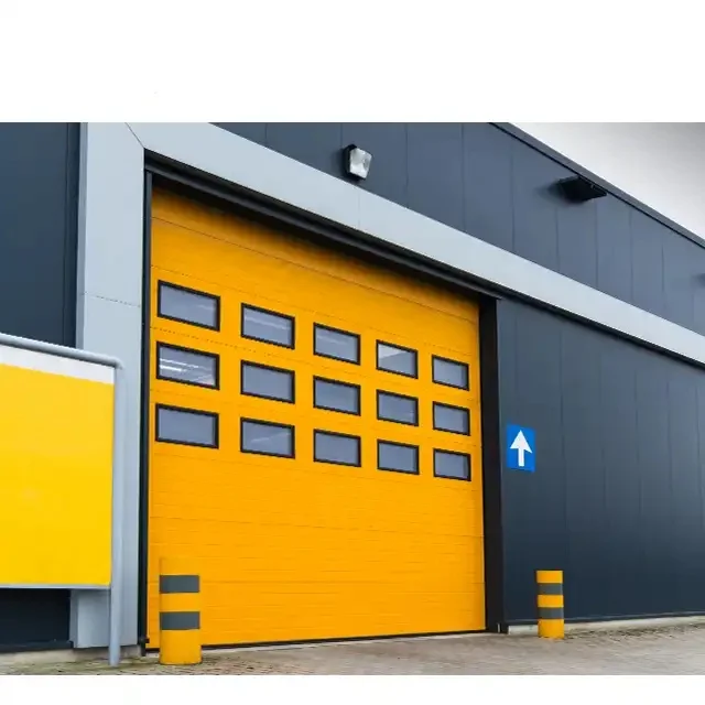 HZSY Industrial Automatic Overhead Steel Thermal Insulated Vertical Lifting Sectional Door for Warehouse and Loading Dock
