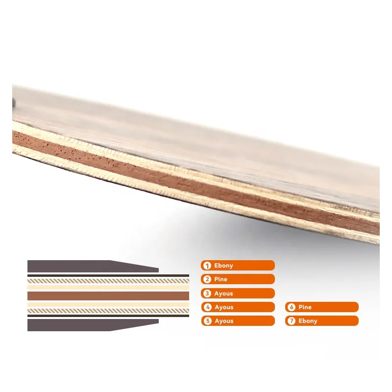 Professional Custom Ebony Table Tennis Blade Ping Pong Blade