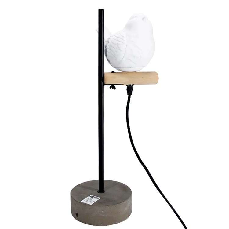 Creative Table Lamps Nightstand Bedside Bird Lamp Cement Base Porcelain Lamp Home Hotel Desktop Decoration Bird Table Light