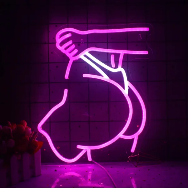 Open Red Bull Our Happy Place Led Angel Wings Custom Neon Sign Letter 3D Lighting Custom Wall Mounted Led Flex Neon Signage