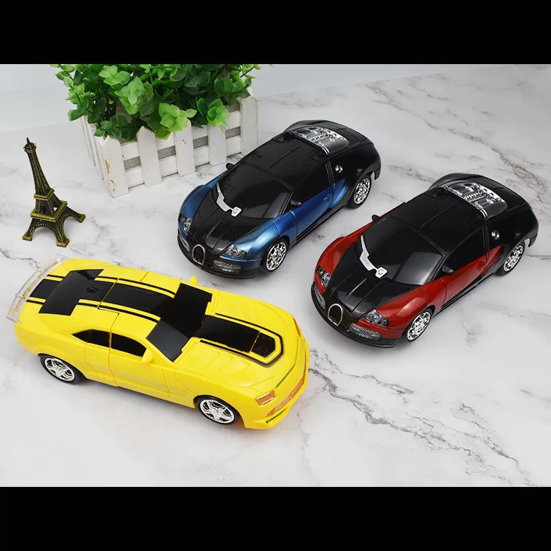 Электрическая универсальная игрушечная машинка, многофункциональные игрушки с подсветкой и музыкой, автоматическая деформация, подарок для детей на день рождения