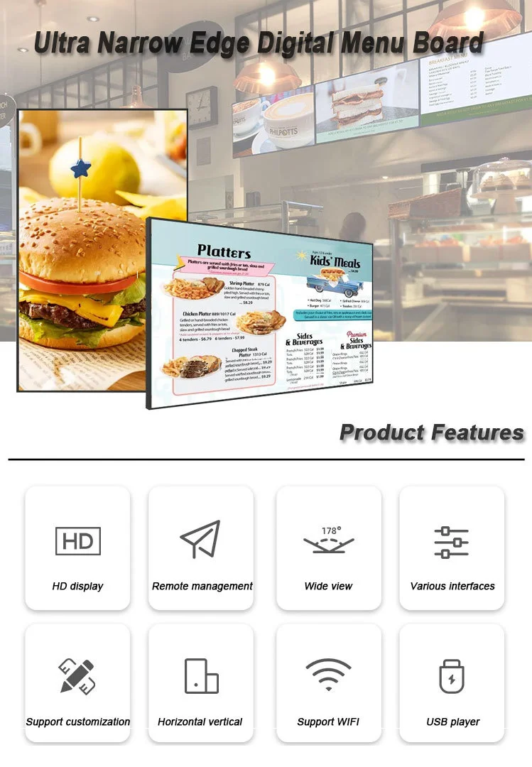 4k full HD monitor waterproof wall mounted digital signage LCD display with advertising screen for supermarket and store