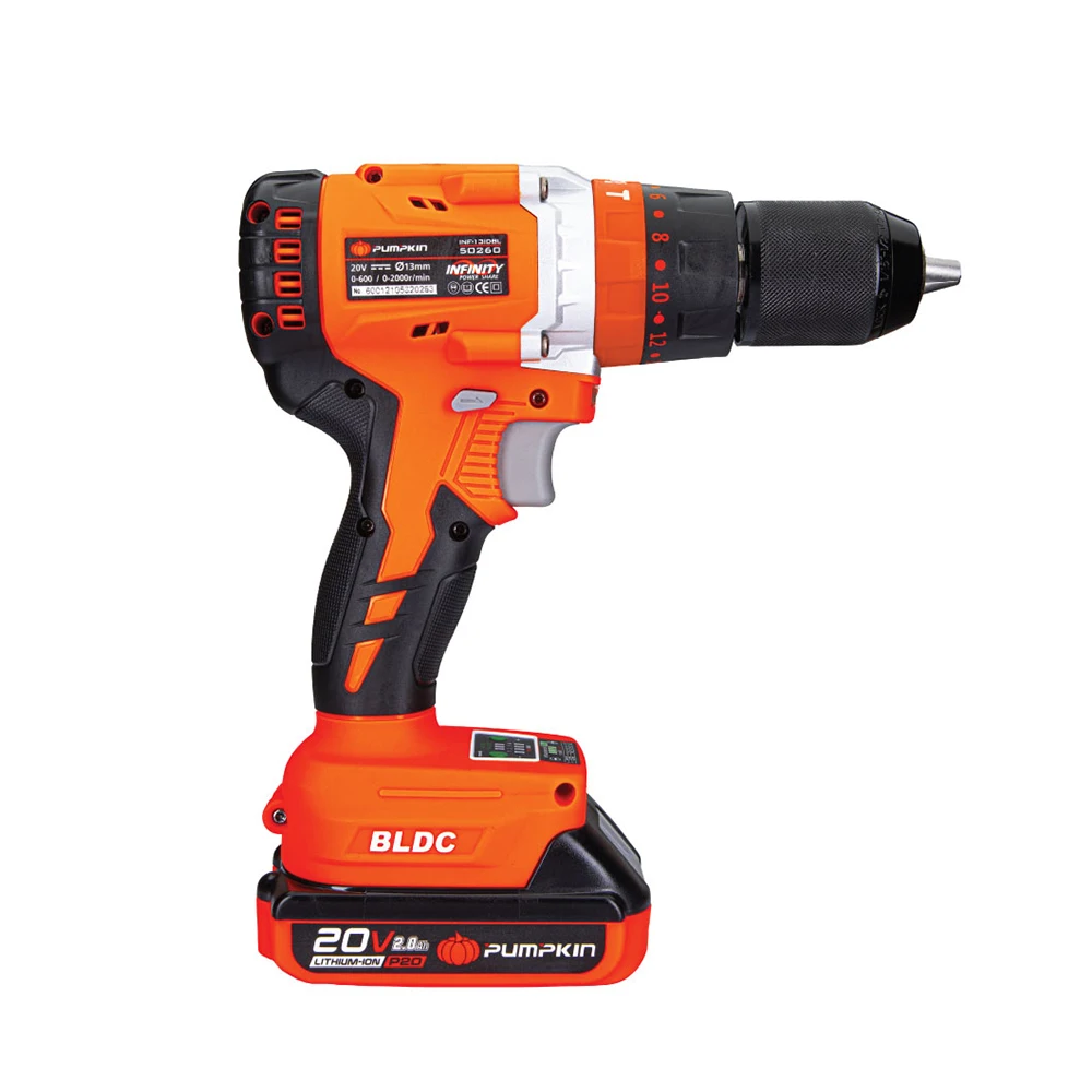 PUMPKIN TOOLS 20V LI-ION BRUSHLESS 2 SPEED IMPACT DRILL