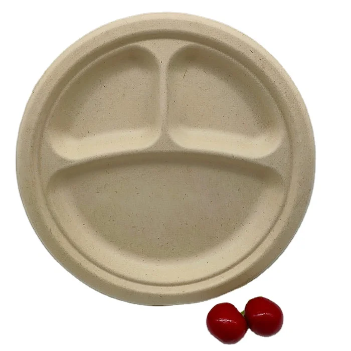 Wheat Straw Paper Plate Compostable Dinnerware Sets Disposable 9 Inches Plates