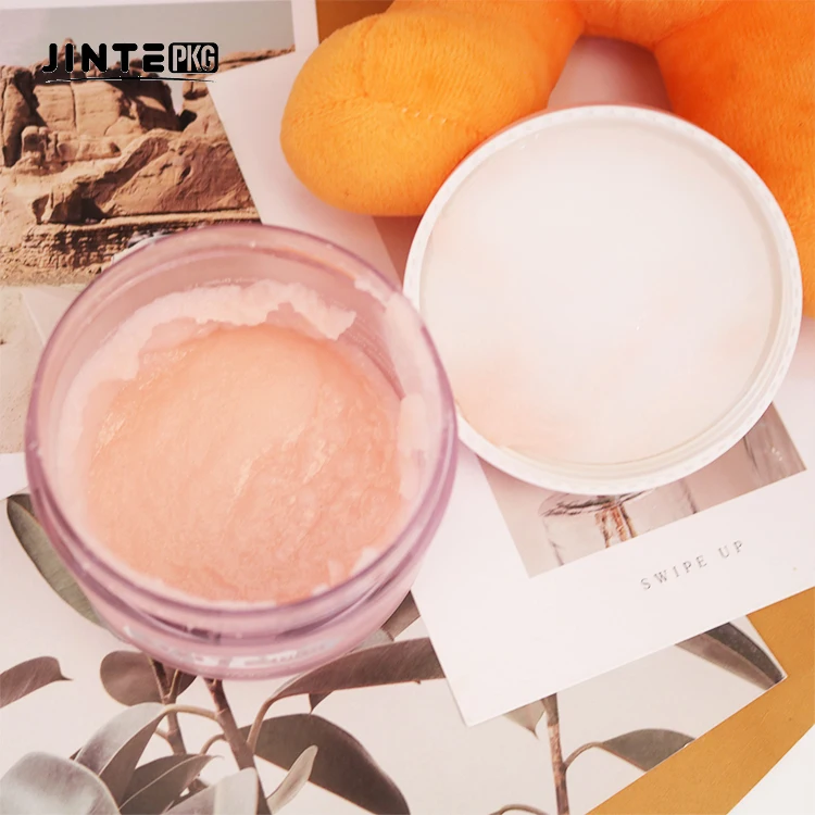 Custom Sweet Empty Lip Balm Lip Scrub Container PETG Small Plastic 5g 10g 15g 30g Frosted Jar with Pink lids