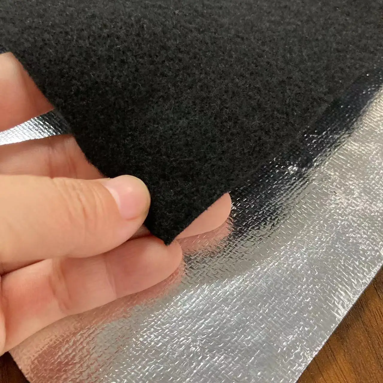 customized needle-punched carbon felt high temperature resistant with aluminum Renewable and environmentally for PPE