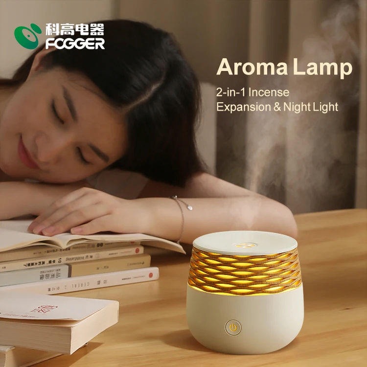 Fashion Personal Space Air Industrial 30ml Wooden Warm Light Usb Aroma Diffuser Flame Humidifier