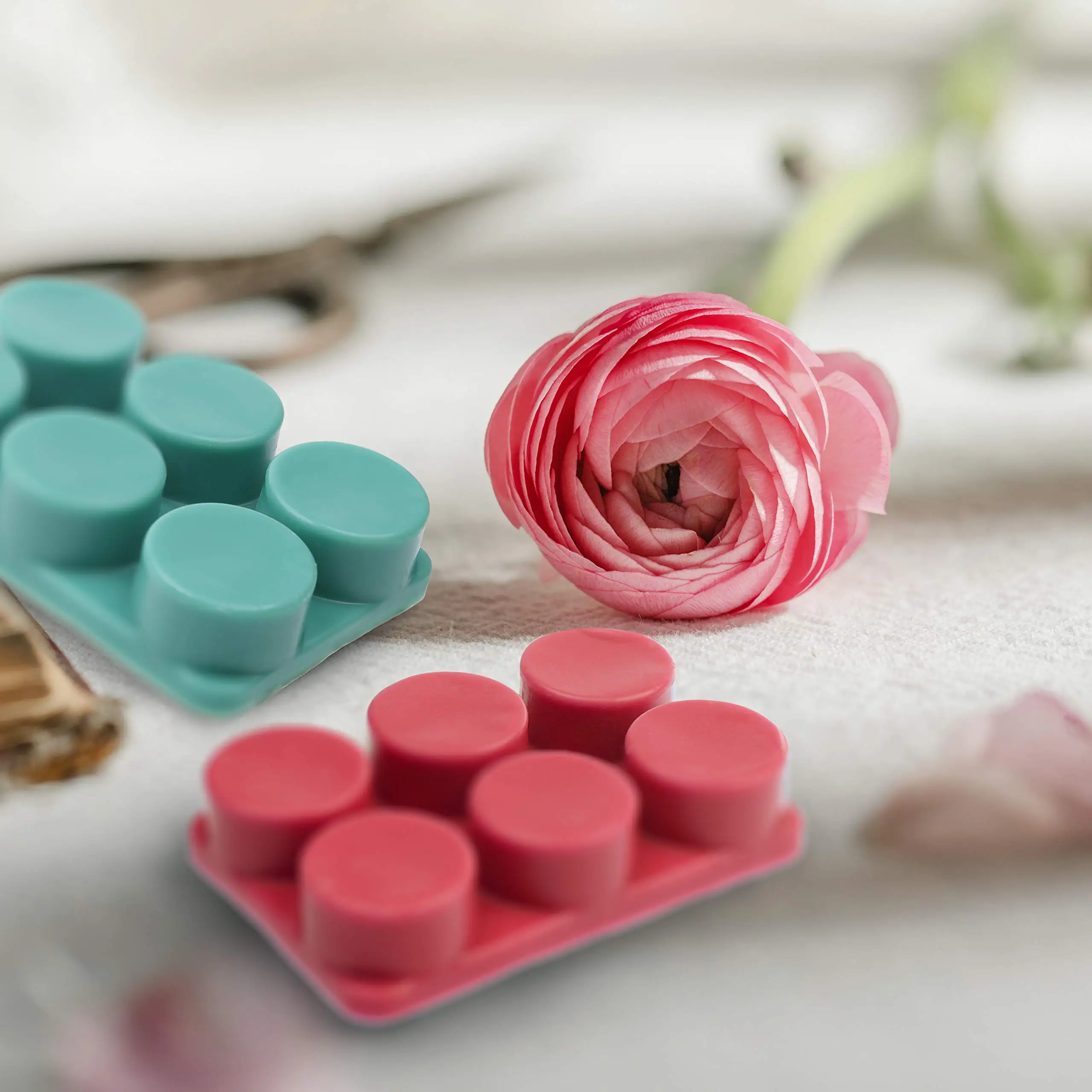 KS Custom Wax Melt Containers DIY Candles Making Mold 6 Cavity Round Clamshells for Tarts Wax Melts Blister Plastic Box