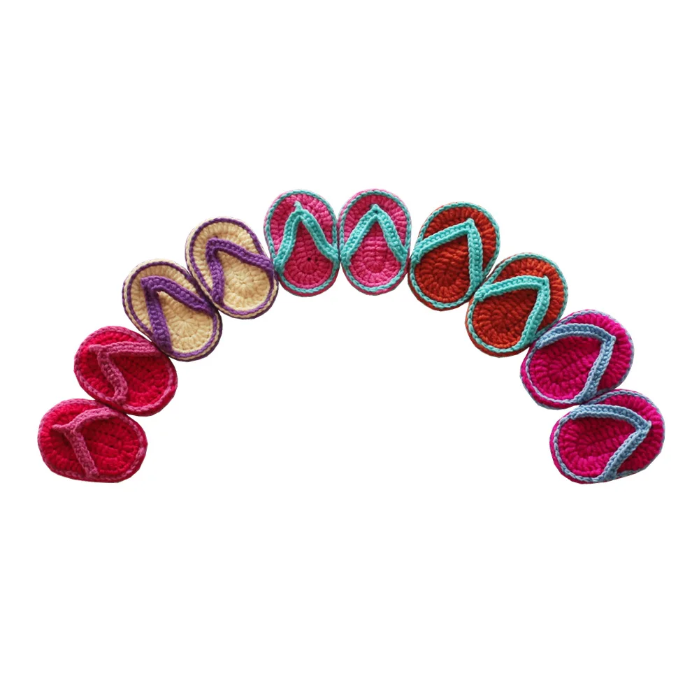 Реквизит для фотосъемки новорожденных аксессуары обувь шлепанцы младенцев маленьких мальчиков и девочек фотосессии вязаные мини Тапочки