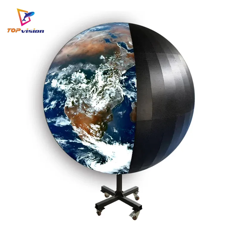 TOPvision Customize size P2.5 P3 P4 Spherical LED Screen a 3D ball shape Ball Led Screen P1.8 P2 P3 P4 Curve Led Sphere Display