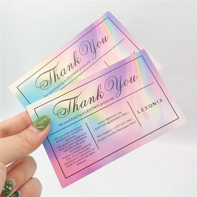 Открытки из золотой фольги с возможностью печати для заказов, открытки с благодарностью для бизнеса, спасибо за поддержку маленьких визитных карточек