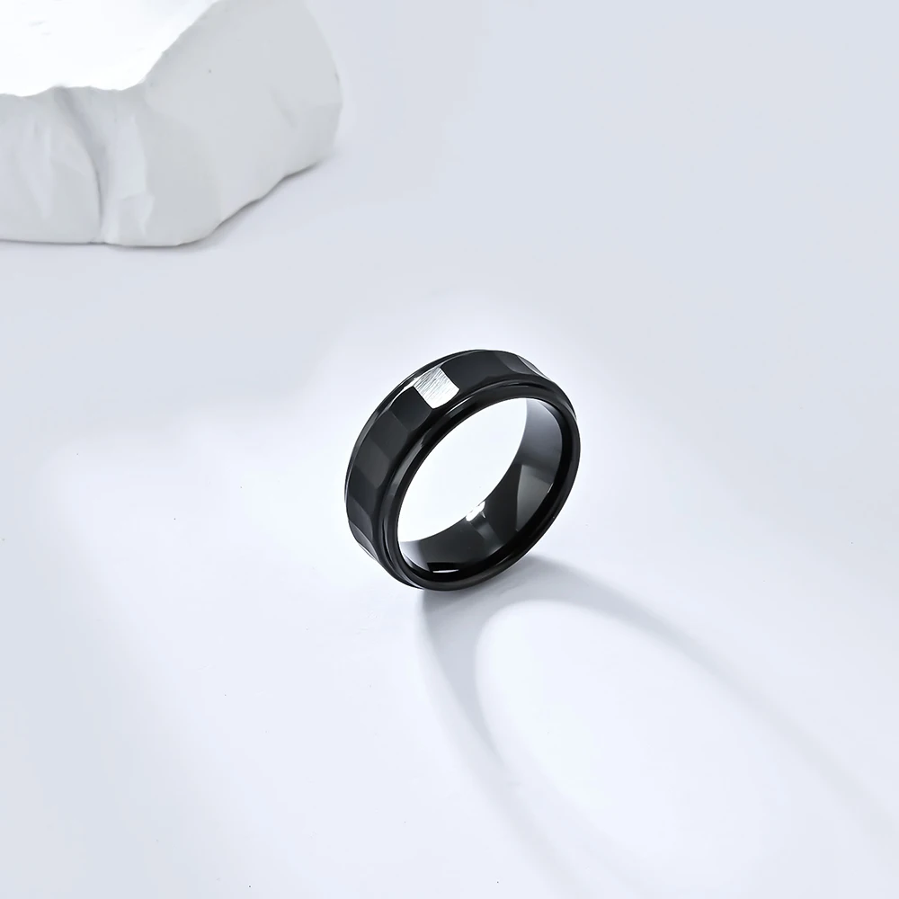 Minimalist Jewelry Luxury 8mm Black Tungsten Ring For Men Never Fade