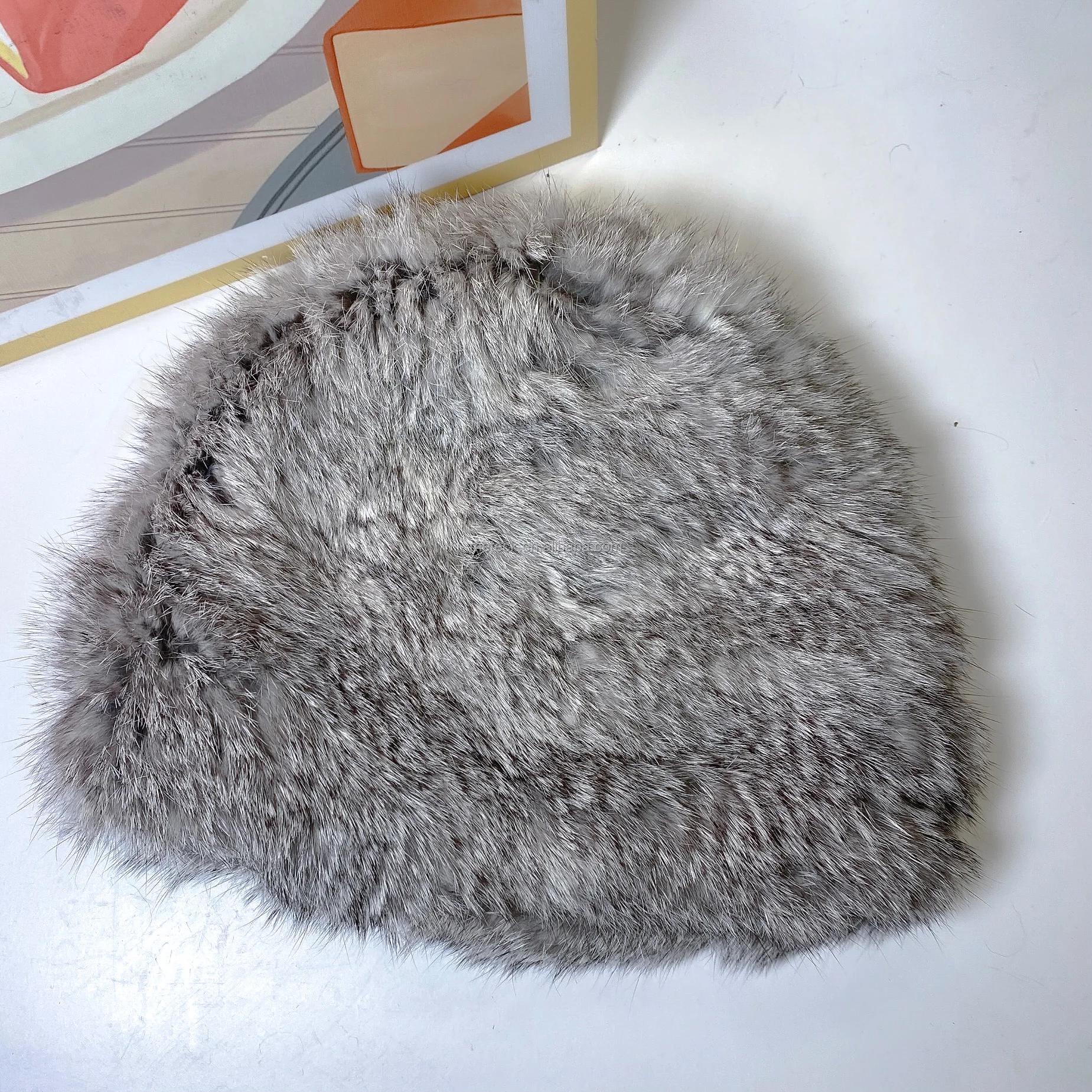 IC-KHR FUR WINTER Hot Sale Rabbit fur hats for women In Winter Female Knitted Warm Hat
