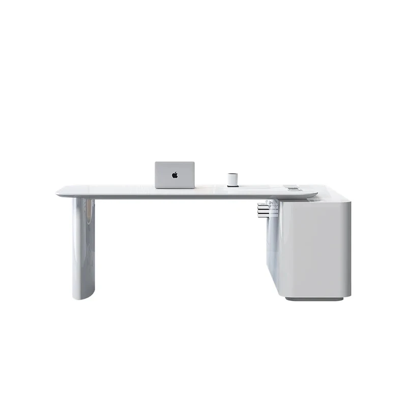 High End Home Study Computer Table Modern Small Size Office Writing Table Executive Desk In White