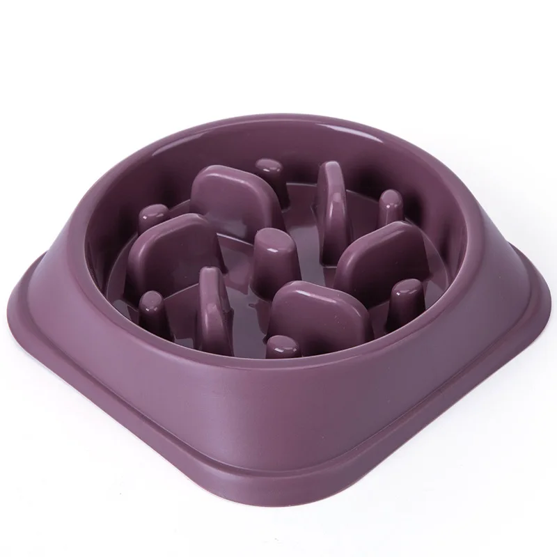 Household Round PP Luxury Pet Slow Feeder Dog Feed Food Bowl Custom Portable Dog  Bowls Slow Feeders