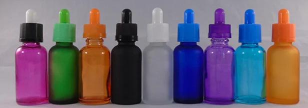 macaron color pink violet yellow blue green flat shoulder essential oil glass dropper bottle 30ml 1oz for serum