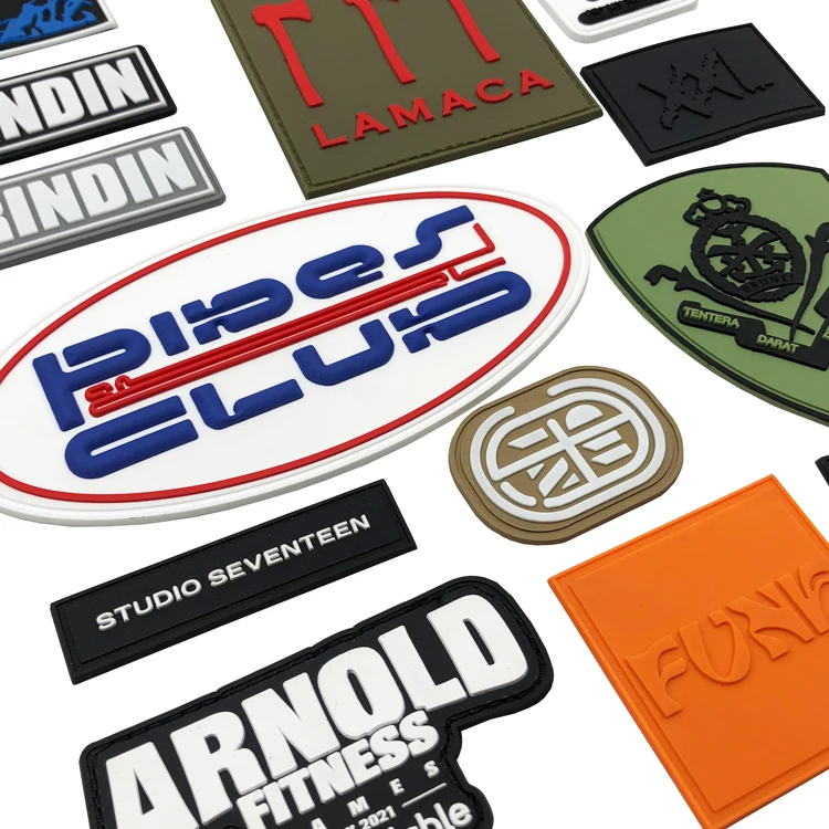 Wholesale PVC Patch Custom Rubber Embossed 3D PVC Logo Label Soft Rubber Patch