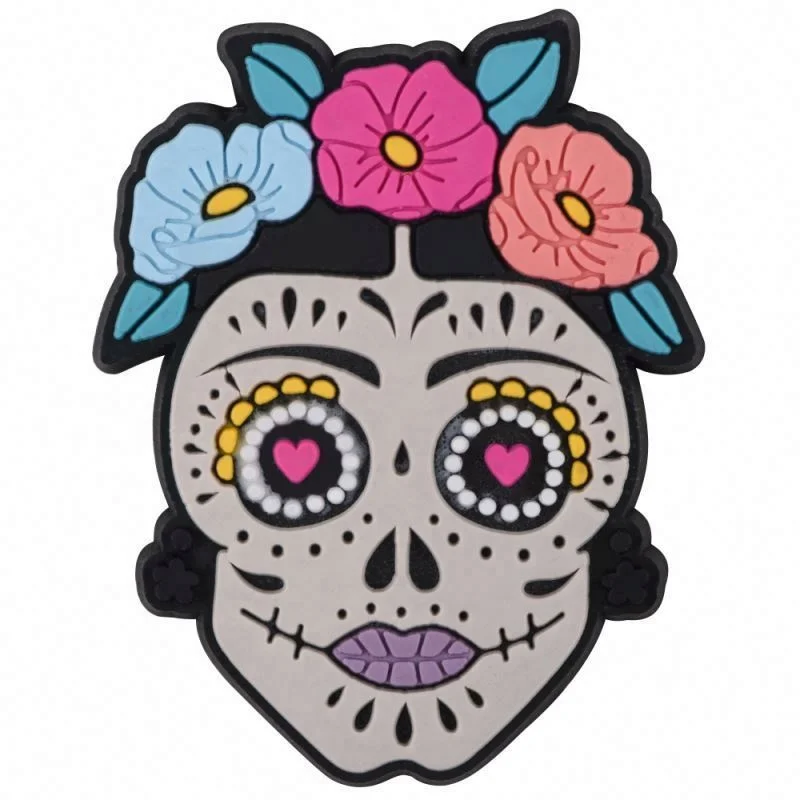 Calavera Sugary-sweet whimsical skull Charms Celebrate Mexican Day of the Dead Halloween PVC Sugar Skull Jewelry Accessories