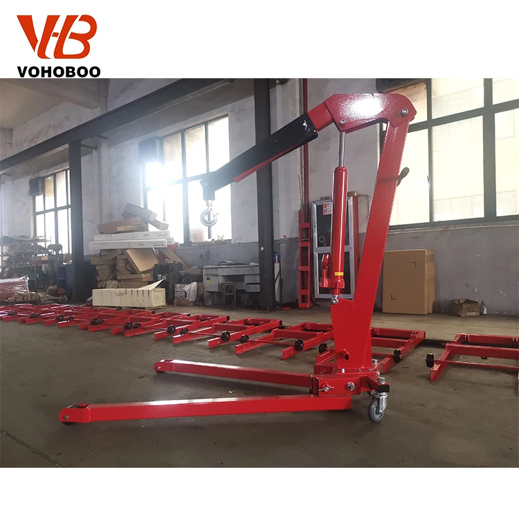 Portable 2 ton small shop engine crane hoist crane hydraulic jack engine crane for auto repair