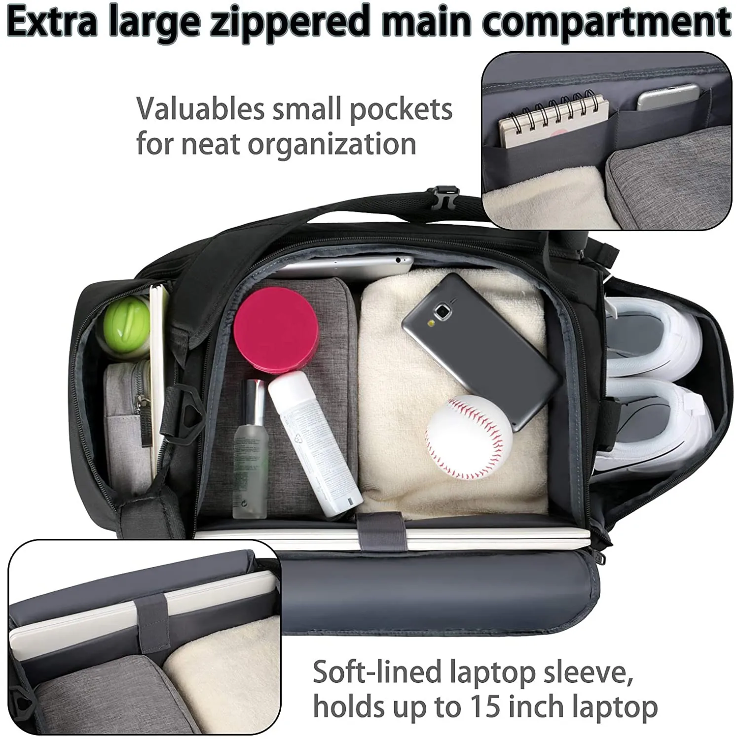 FREE SAMPLE Large Gym Backpack Sports Bag with Shoes Compartment, 3 Way Waterproof Workout Duffel Travel Duffle Bag