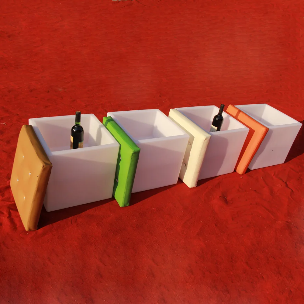LED Cushion Cube LED cube Stools with Cushion