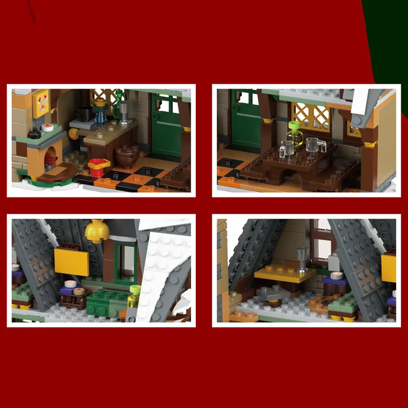 liangjun New product 16049 Christmas House Creative Street View Series Small Particle Assembled Block Toy Model