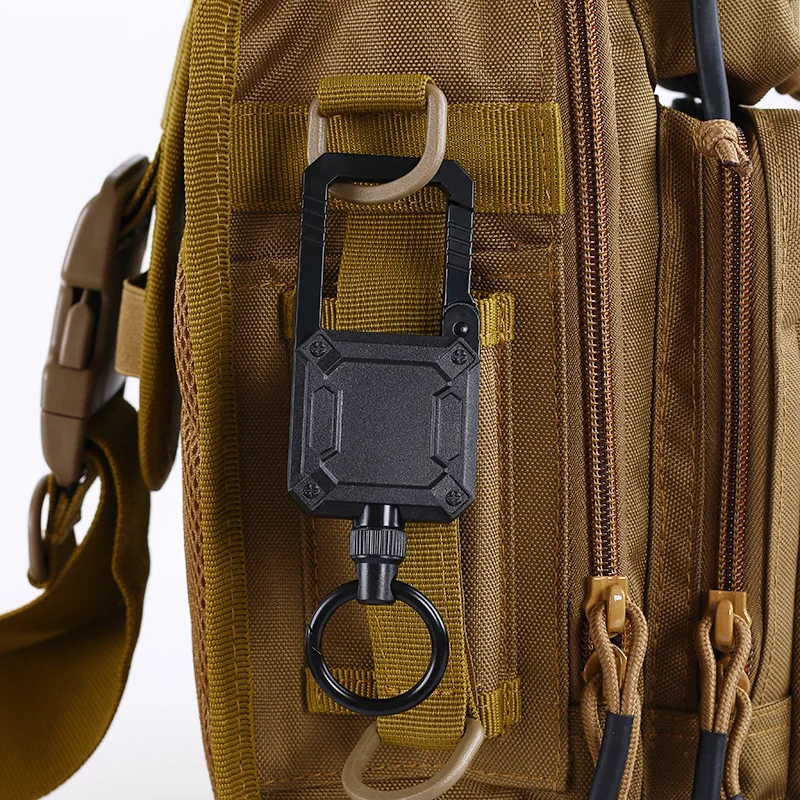 Heavy Duty Metal Carabiner KeyChain Retractable Badge Reel with ID Card Holder Retractable Badge Reel Motorcycle Keychain