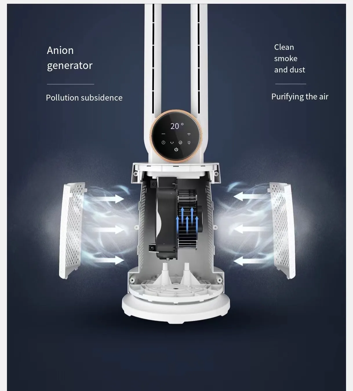 Wholesale of new materials bladeless fans air purifiers factory direct sales safety elliptical cooling fans