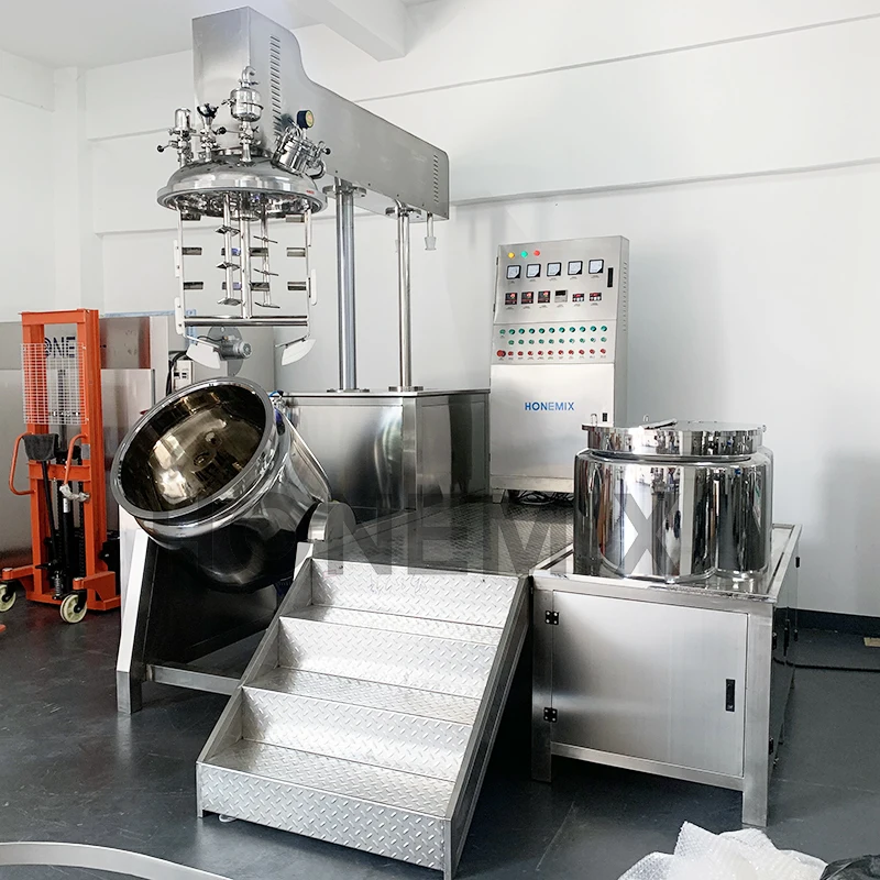 100L-500L cosmetic cream mixing machine vacuum homogenizing emulsifier machine high shear mixer homogenizer
