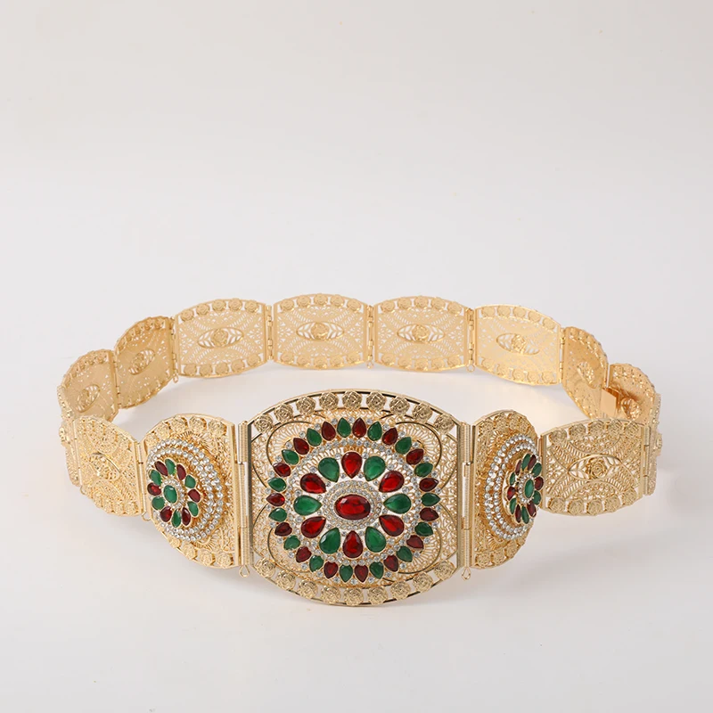 Высококачественный золотистый пояс со стразами на заказ, роскошный свадебный металлический пояс Caftan для женщин