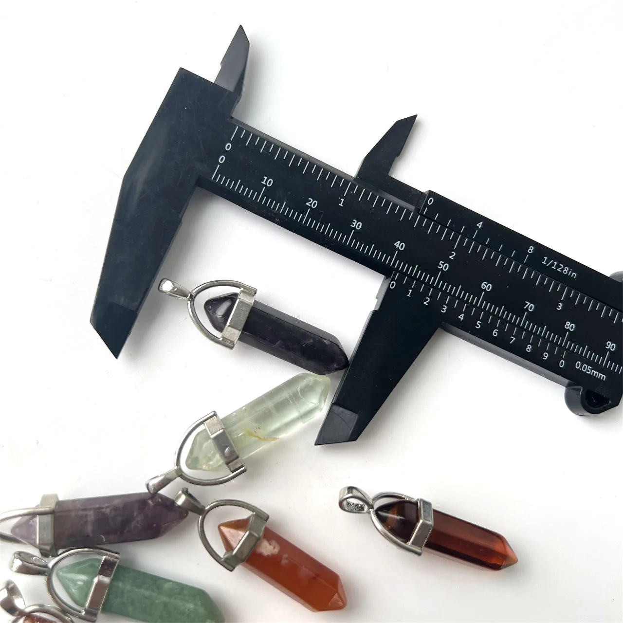 Nature Healing Stone Bead DIY Necklace Making 4 cm Hexagonal Double Point Pendulum Pendants