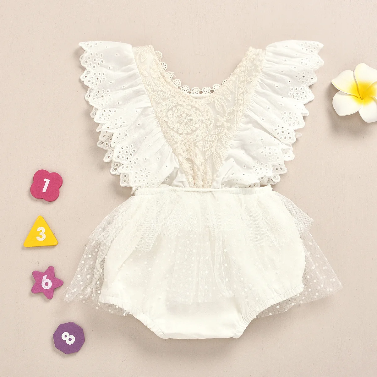 Wholesale Summer Baby Girls Lace Sleeveless Romper Dress Newborn Baby Jumpsuit 0-3 Years