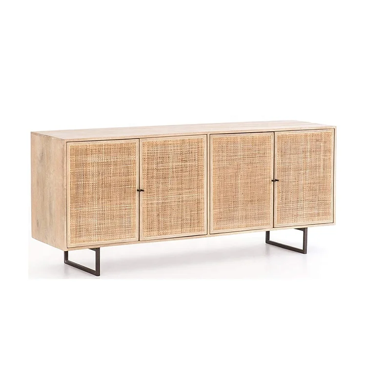 
 Мебель из ротанга на заказ, мебель для кухни, современный скандинавский металлический деревянный буфетный шкаф из ротанга   (1600312943601)