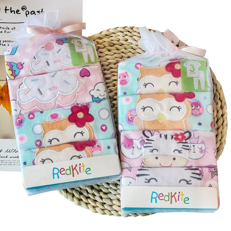 Mixed design pattern 100% cotton soft baby kids long sleeve shirts and pants set clothes for baby girls