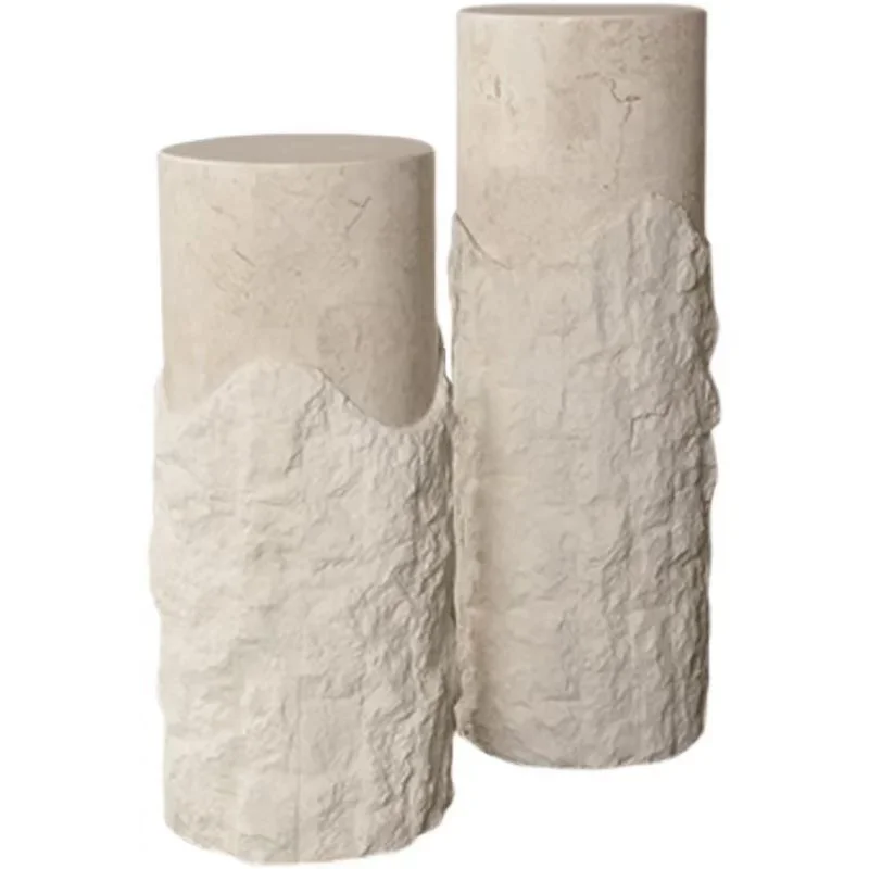 Villa Courtyard Floor Travertine Column Gardening Decoration Travertine Columns For Decor Outdoor Garden