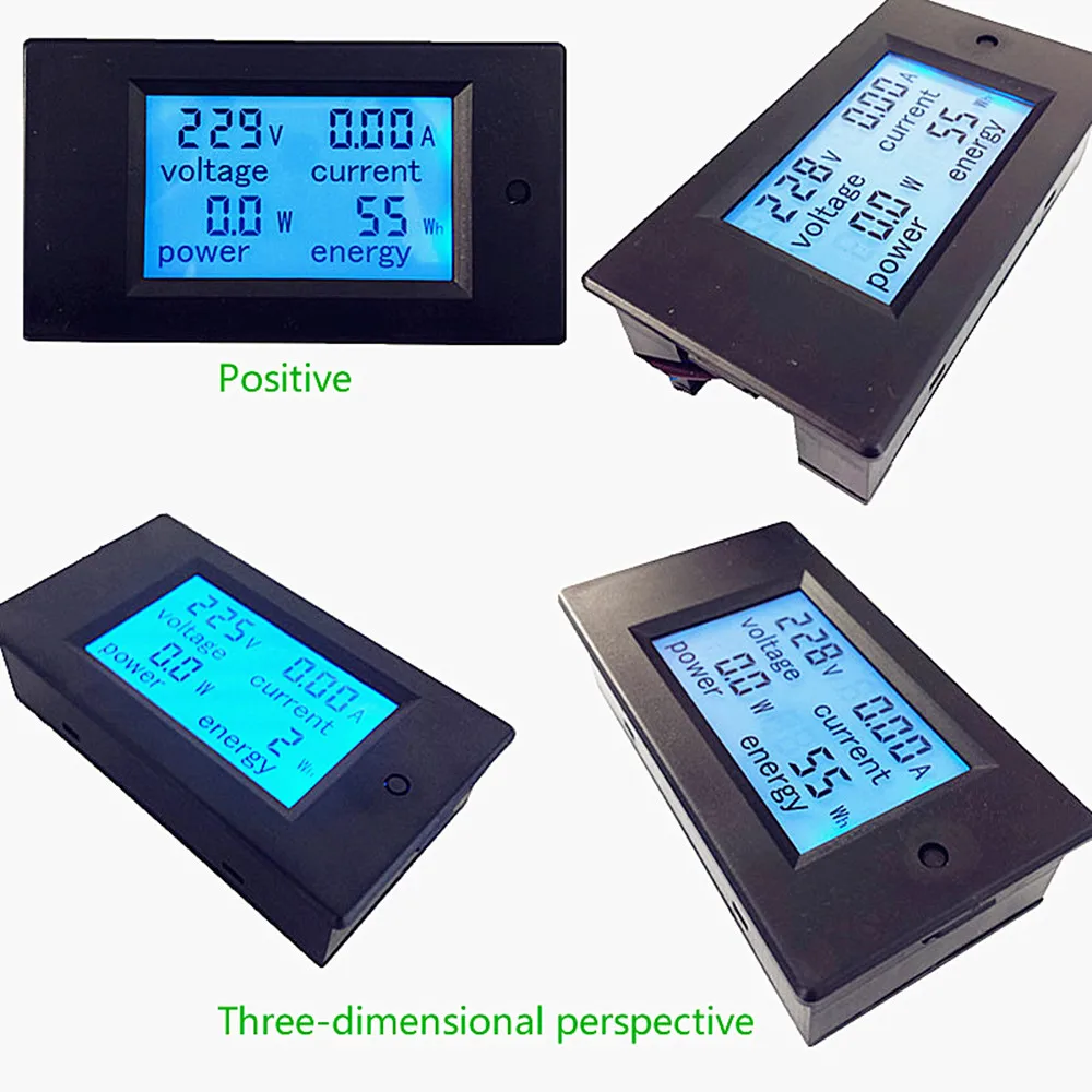 Цифровой вольтметр амперметр с ЖК-дисплеем диапазон измерения 0-20 А 80-260 В переменного