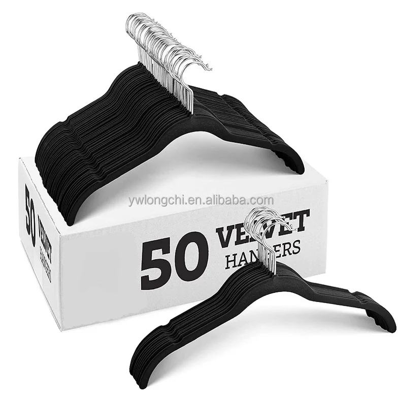 2023 Newest Wholesale Plastic Hanger Velvet Clothes Hanger Non-Slip Magic Hanger Drying Hook