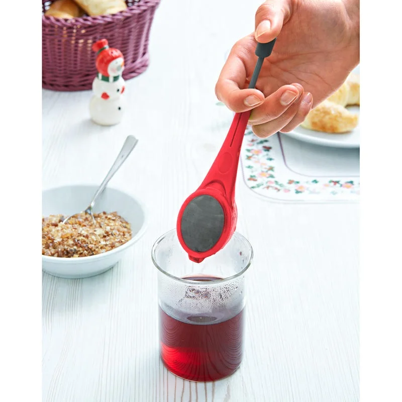 Food grade Plastic Tea Infuser Strainer filter Flavor Tea Infuser Tea and Coffee Strainer with Push Handle