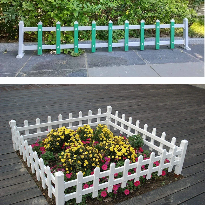 Cheap 10ft*27in Garden Decoration Fence Pvc Plastic Privacy Outdoor White Picket Fence Barbados