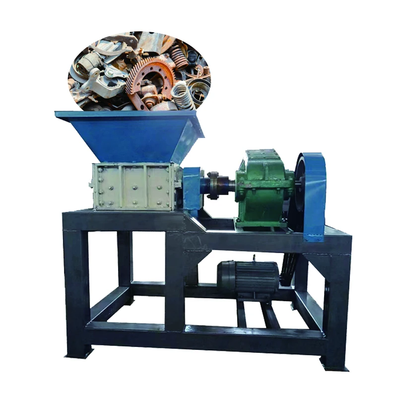 Automatic D400 Miracle Small Stainless Steel Shredder Blade Single Shaft Plastic Film Shredder Electrical Cable Metal Shredder