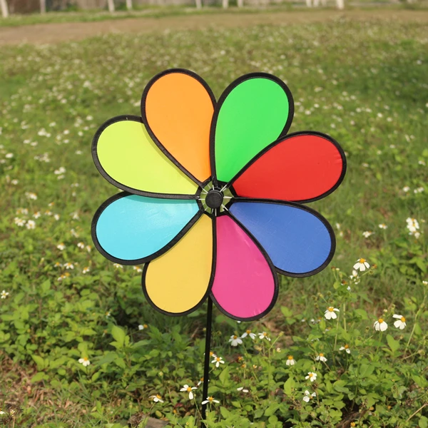 Outdoor Garden Park Pinwheel Decorative Single 8-color Removable Toy Windmill For Kids