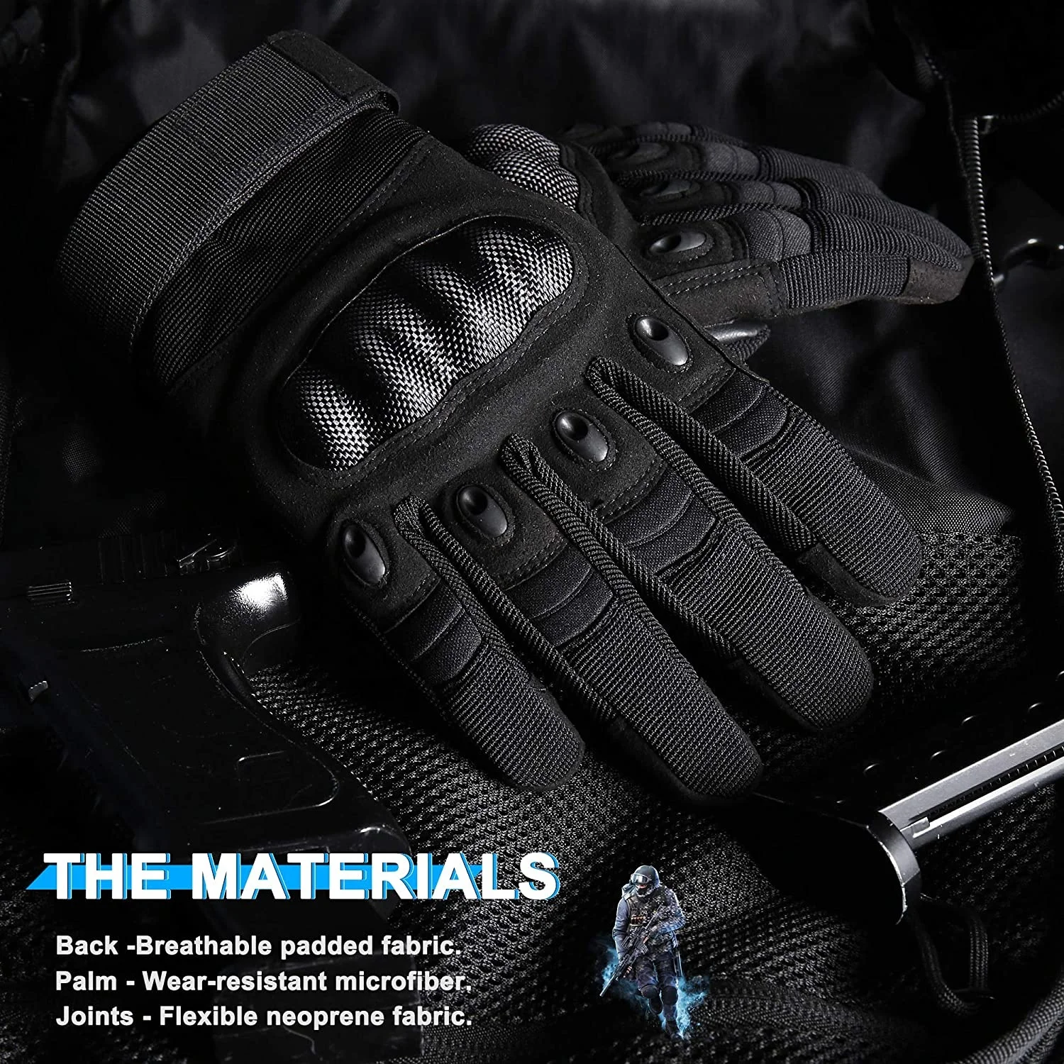 Covert Tactical Work Gloves Touch Screen Capable Impact Protection Absorbs Vibration Military Tactical Gloves