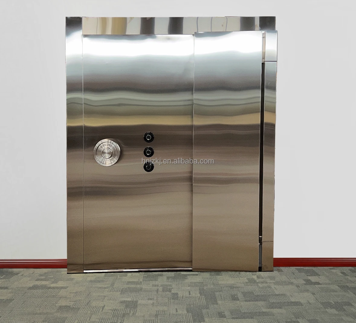 Steel vault door with different locks for bank vault room high security door